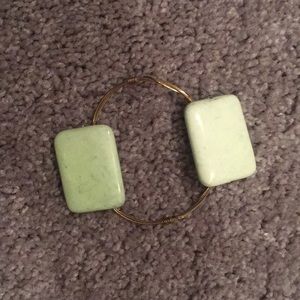 Gold and green stone bracelet